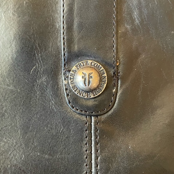 Frye #77167 Melissa Button Black Leather Women's High Riding Biker Boots - Picture 3 of 11